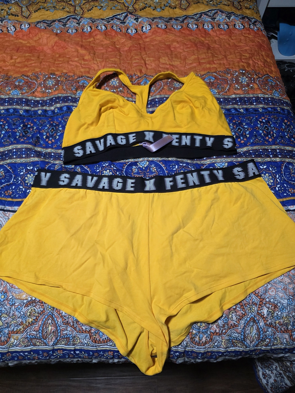 Savage X Fenty Bright Yellow Lounge Bralette & Underwear Set